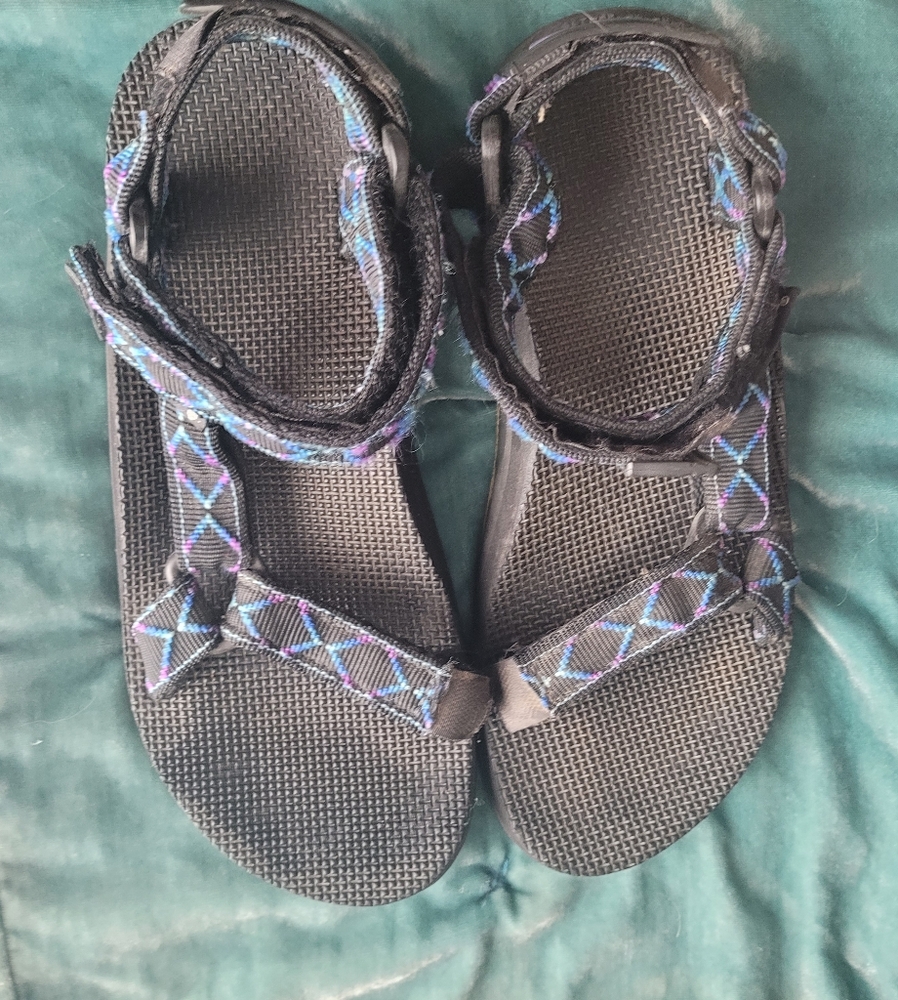 Teva Terra Fi Flight Sandal Blue Printed Size 7 Hiking Outdoor Camping Sporty